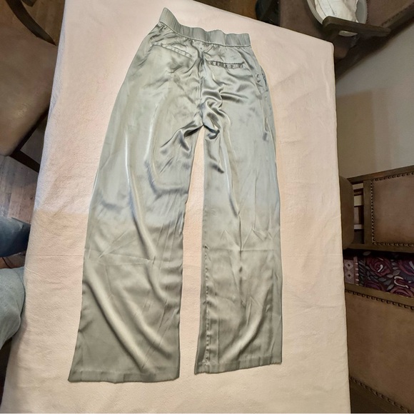 💚 Abercrombie & Fitch Sloan Tailored Wide Leg Satin Pants & Top 28L 6 Long Large - Picture 7 of 16